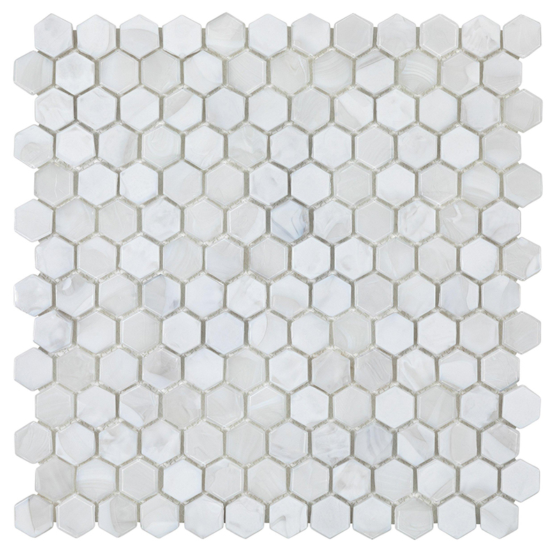 Mia 1 inch Hexagon Hot Glass Mosaic